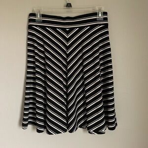 Loft Black & White Striped Skirt Size XS